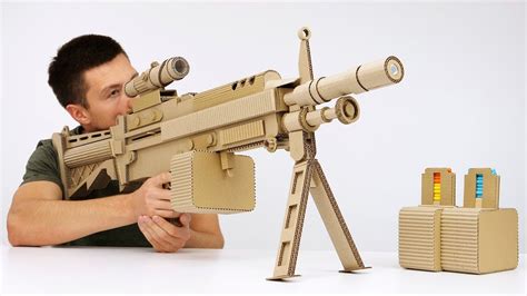 How to Make Highly Detailed Cardboard Gun - YouTube