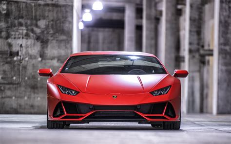 壁紙、3840x2400、ランボルギーニ、Huracan EVO、赤、正面図、自動車、ダウンロード、写真