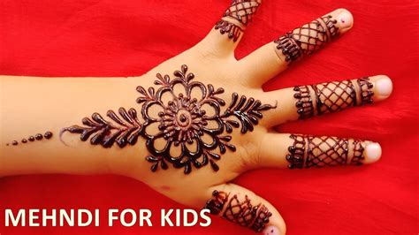 Short And Simple Mehndi Design for Kids - Kids Henna Design - YouTube