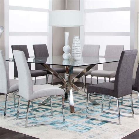 Cramco, Inc Classic ND069-47+44 59" Square Glass Dining Table | Nassau ...