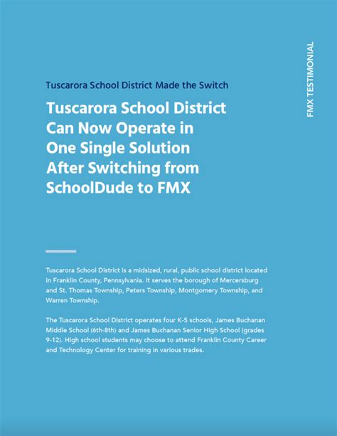 Tuscarora School District Switches from SchoolDude to FMX