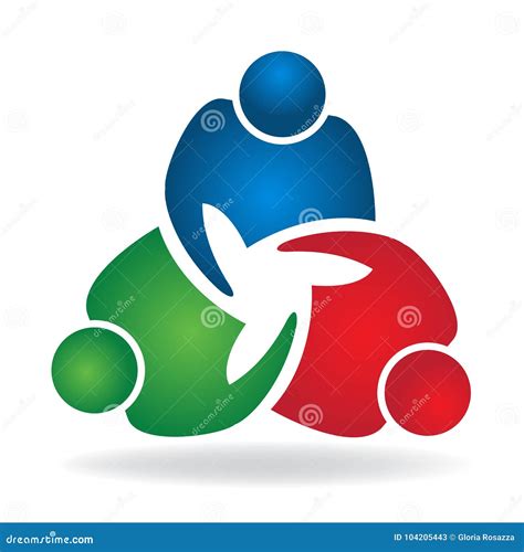 Teamwork unity people logo stock vector. Illustration of friends - 104205443