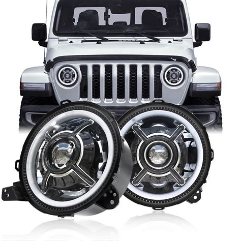 9 inch Jeep Gladiator JT Led Headlights DOT SAE Led Halo Lights for ...