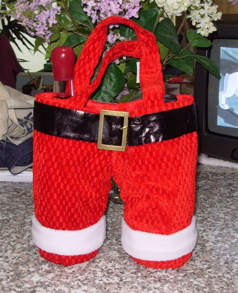 SANTA PANTS TOTE WINE BAG HOLDS 2 BOTTLES NEW GANZ CHRISTMAS HOLIDAY GIFT BAG | Wine bag ...