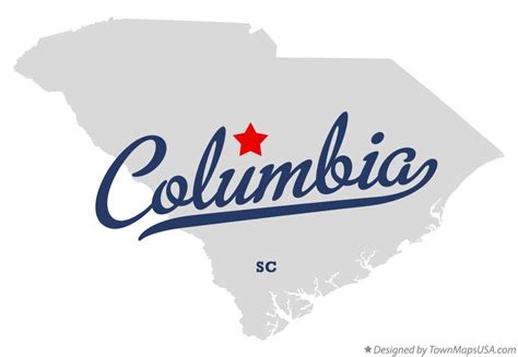 Map of Columbia, SC, South Carolina