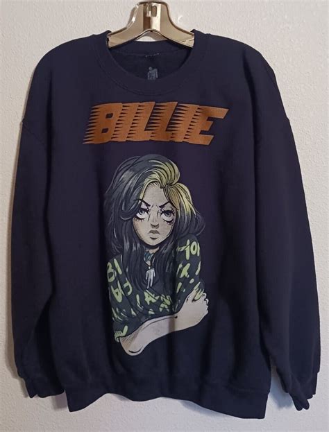 Billie Eilish World Tour Merch Cartoon Anime Art Swea… - Gem