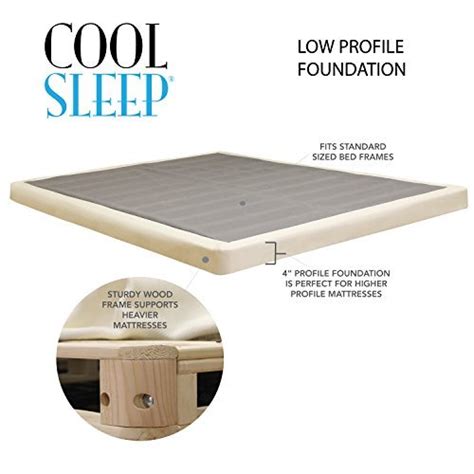 Lifetime sleep products 4" Low Profile Box Spring great for Memory Foam Mattress, Queen ...