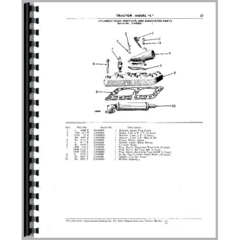 John Deere L Tractor Parts Manual