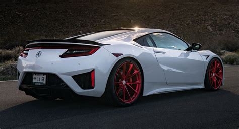 Acura NSX Looks Smoking Hot On Frozen Red Custom Wheels | Carscoops