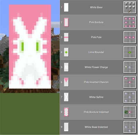 Bunny banner design for Minecraft | Minecraft banner designs, Minecraft ...