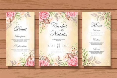 Watercolor Floral Wedding Invitation Graphic by yudhistira300817 · Creative Fabrica