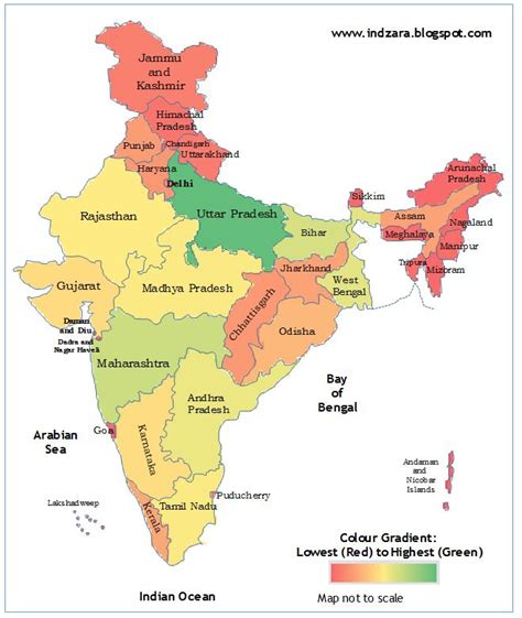 Geographic heat map - India (Excel template) | INDZARA