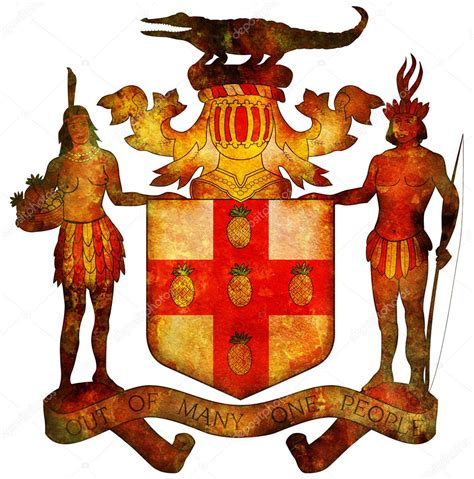 Jamaica coat of arms tattoo | Jamaica coat of arms — Stock Photo ...