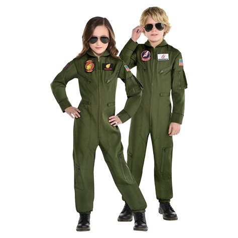 Party City Top Gun: Maverick Flight Costume for Kids, Halloween, Olive Green, Small (4-6 ...