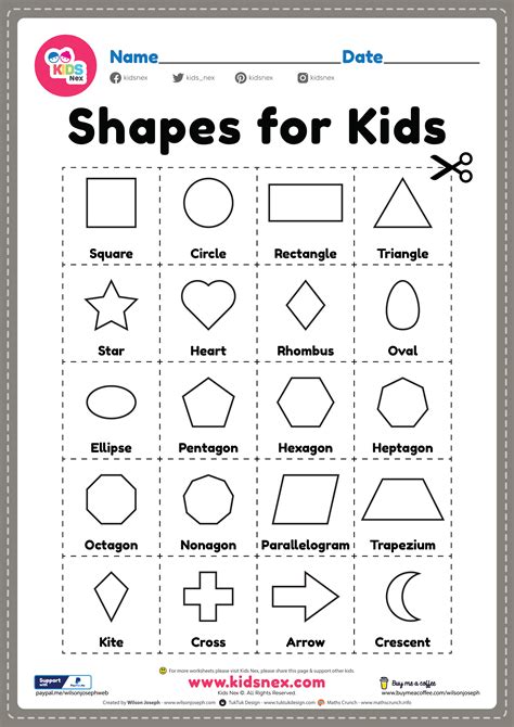 Free Printable Cutting Shapes Worksheets