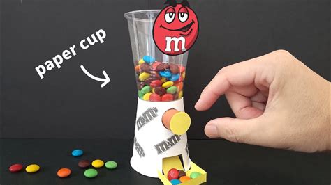 DIY How to make Candy Dispenser from Paper Cup Craft｜Paper Craft Ideas with M&M's - YouTube