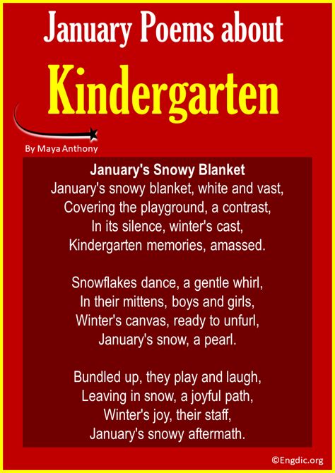 10 Best January Poems about Kindergarten - EngDic