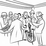 Classic Jazz Club Scene Coloring Page  Pagescom sketch template