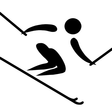 Olympic Sports Alpine Skiing Pictogram clip art Free Vector / 4Vector