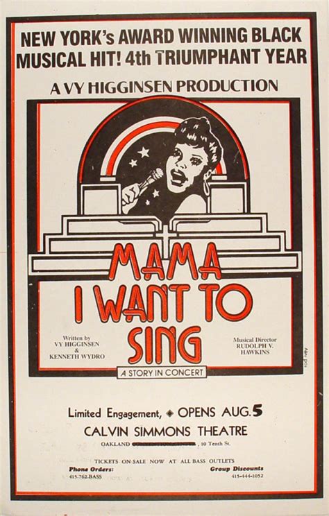 Mama, I Want To Sing Vintage Concert Poster from Calvin Simmons Theatre, Aug 5, 1983 at Wolfgang's