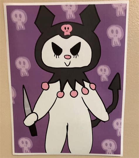 Kuromi is holding a knife | Etsy