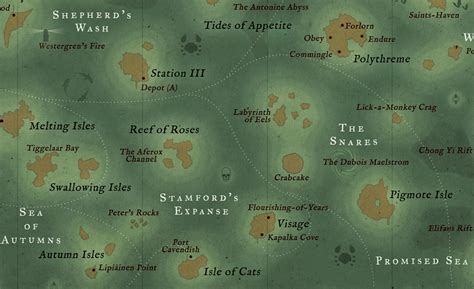 Demeaux's Navigational Chart of the Known Unterzee | Failbetter Games