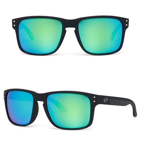 Buy BNUS Sunglasses polarized Shades for men women green mirrored lenses (Frame: Matte Black at ...