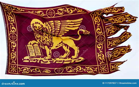 The Venetian Flag Flown in St Marks Square, Venice Stock Image - Image ...