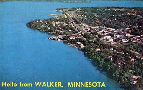 Aerial view of Walker Minnesota, 1959 | Minnesota, Postcard