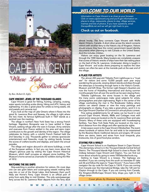 Thousand Islands Cape Vincent, NY: 2017 Visitor Guide by Cape Vincent Chamber of Commerce - Issuu