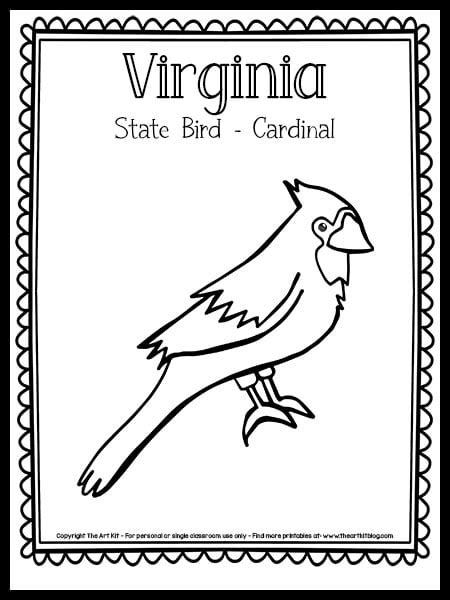 Virginia State Bird Coloring Page (Cardinal) {FREE Printable!} - The ...