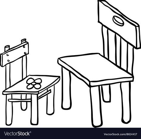 Simple black and white chairs Royalty Free Vector Image