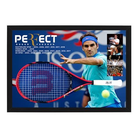 Roger Federer Signed and Framed Tennis Racquet | Taylormade Memorabilia ...