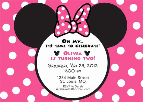 Minnie Mouse Invitation Wording - Collegio Sanlorenzo Template