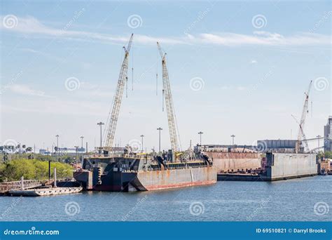 Construction on Dry Dock stock image. Image of repair - 69510821