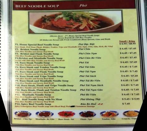 Pho King Menu, Menu for Pho King, Kingsway, Edmonton - Urbanspoon/Zomato