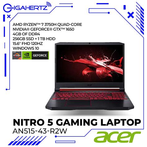 Acer Nitro 5 AN515-43-R2WK Gaming Laptop | Ryzen 7 3750H | GeForce GTX ...