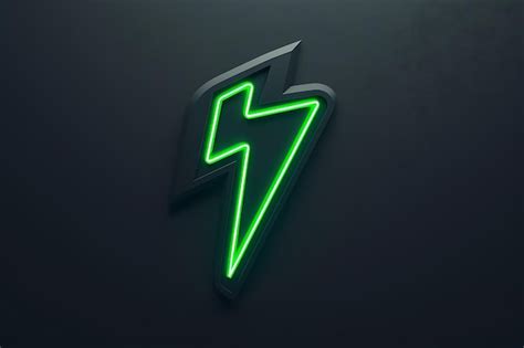 Premium Photo | Green lightning bolt logo