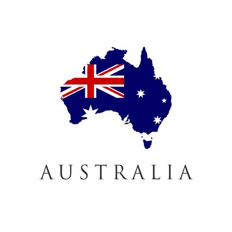 australia logo design vector illustration. australia flag with map ...