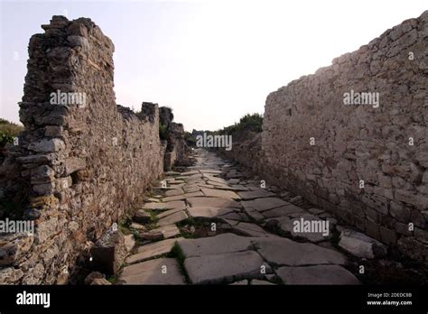 Ancient ruins in Side, Turkey, Antalya, Manavgat, Side Stock Photo - Alamy