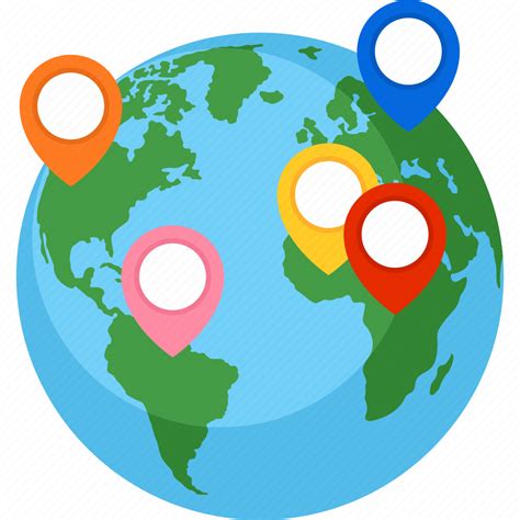 Globe, location, pin, world map icon - Download on Iconfinder