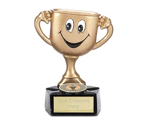 Children's Trophy Cup Gold with Face 9.5cm (3.75")