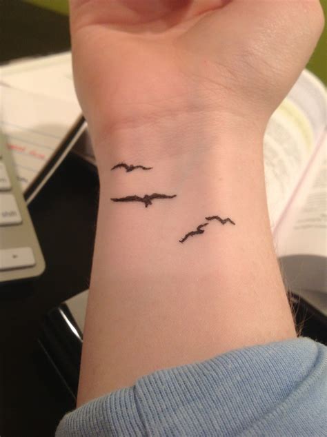 Bird Silhouette Tattoo on wrist. Drew this with a pen- I wish it was real!