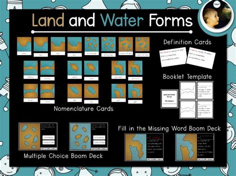 Montessori - Land and Water Forms | Montessori Cards and Boom Cards™ | Teaching Resources