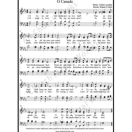 O Canada Sheet Music (SATB) Including Practice Music.