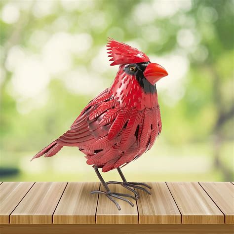 Amazon.com: Cardinal Statue Metal Bird Yard Art, Garden Yard Sculpture ...