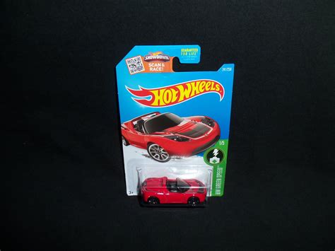 Hot Wheels Tesla Roadster Red HW Green Speed 1/5 241/250 2016 Mattel