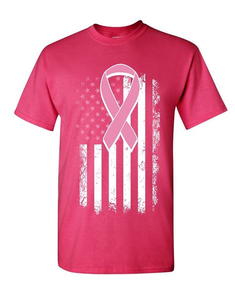 Pink Ribbon Flag T Shirt Breast Cancer Awareness T | Minaze