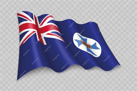 Premium Vector | 3d realistic waving flag of queensland is a state of ...