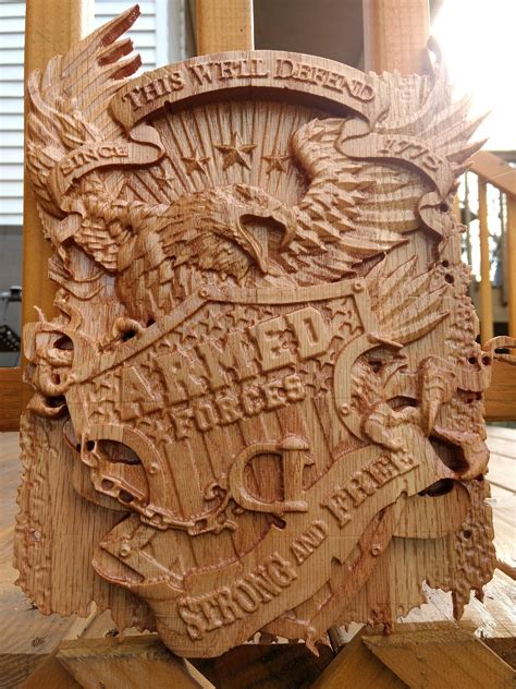 Beautiful Armed Forces Millitary 3D Wood Carving. Highly | Etsy in 2020 | Wood carving, Wood ...